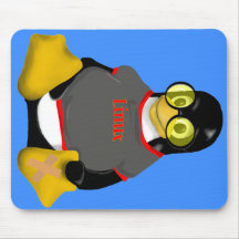 LINUX TUX SUN GLASSES 3 MOUSE PAD