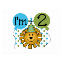 Lion 2nd Birthday T-shirts and Gifts Post Card