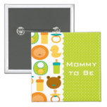 Lion and Teddy Bear Baby Shower Button