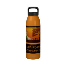 Lion cub & African safari sunset Water Bottle