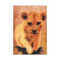 Lion Cub Stretched Canvas Print canvas prints