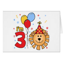 Lion Face 3rd Birthday Invitation Card