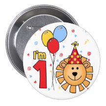 Lion Face First Birthday Pin