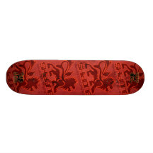 lion red fade skateboard
