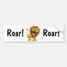 Lion Roaring Bumper Stickers