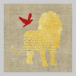 Lion Silhouette Art Poster posters