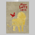 Lion Silhouette Love Card cards