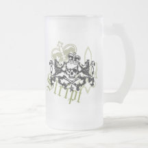 LION SKULL CREST BEER MUG