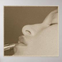 Lip stick girl (sepia) print