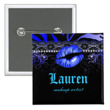 Lips Lace n Diamonds Zebra Makeup Artist Blue Pins