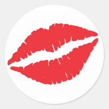 Lips Round Sticker