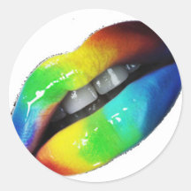 lips round sticker