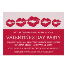 Lips Silhouette Valetine's Day (Dark Red) Personalized Invitation