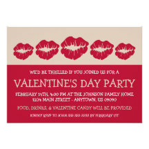 Lips Silhouette Valetine's Day (Dark Red) Personalized Invitation