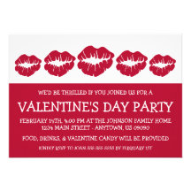 Lips Silhouette Valetine's Day (Dark Red / White) Personalised Announcement