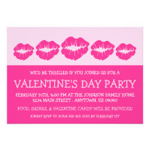 Lips Silhouette Valetine's Day (Hot Pink) Personalized Invite