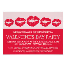 Lips Silhouette Valetine's Day (Red) Custom Announcements
