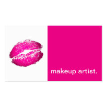 Lipstick Kiss Modern Icon - makeup artist fuschia Business Card