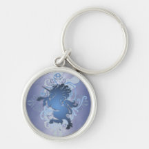 Lite Blue Fantasy Urban Unicorn Keychain
