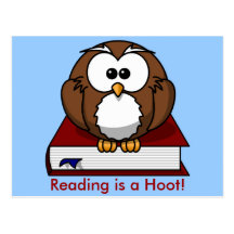 Literacy Awareness: Reading is a Hoot Postcard