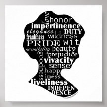 Literary Austen Cameo Posters