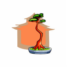 Literati Bonsai With House Bonsai Graphic Image Cut Outs