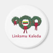 Lithuania Christmas 2 Fridge Magnets