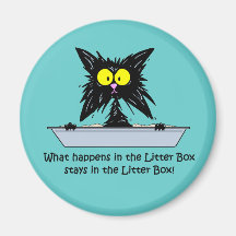 Litterbox Cat Refrigerator Magnet