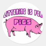 Littering Is For Pigs Round Stickers