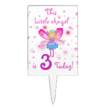 Little Angel 3rd Birthday Cake Topper