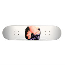 Little Baby Feet, Purple Leopard Background Skate Board Deck