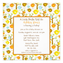 Little Birdie Baby Shower Personalised Invitation