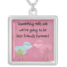 little birdies tells me best friends forever personalised necklace