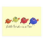 Little Birds in a Row Post Card