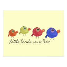 Little Birds in a Row Post Card