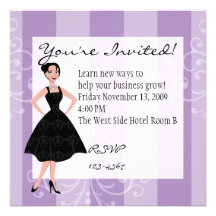 little black dress personalized invitation