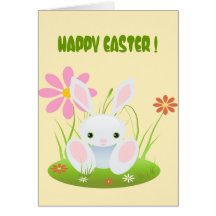 Little Blue Bunny In The Grass Greeting Cards