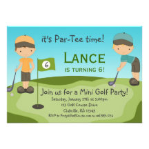 Little Boys Golf Birthday Party Invitation