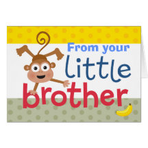 little brother monkey greeting cards