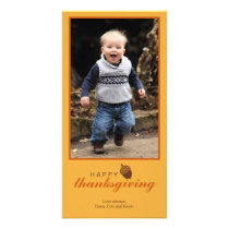 Little brown acorn Thanksgiving photo greeting photo cards