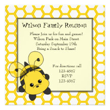 Little Bumble Bee Cutie Personalized Invitation