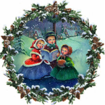 LITTLE CAROLERS & WREATH by SHARON SHARPE Photo Cutouts