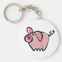 Little cartoon Pink Piggie Keychains