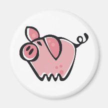 Little cartoon Pink Piggie Magnet