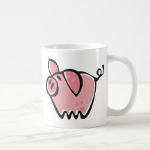 Little cartoon Pink Piggie Mugs