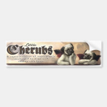 Little Cherub designs for Pug Lovers Bumper Stickers