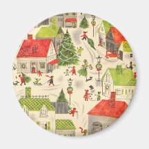 Little Christmas Village Magnets