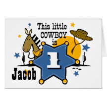 Little Cowboy 1st Birthday  Card