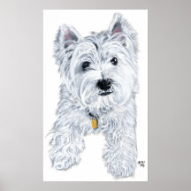 Little Curious Westie Print