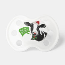 Little Dairy Farmer MOOrry Christmas Cow Pacifier